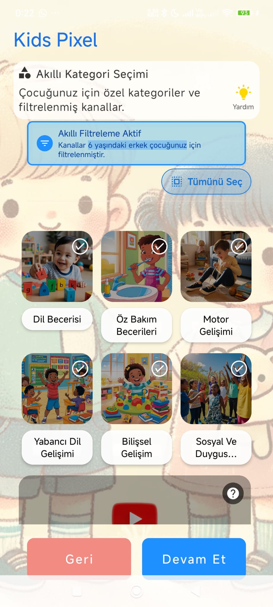Kategori Seçimi