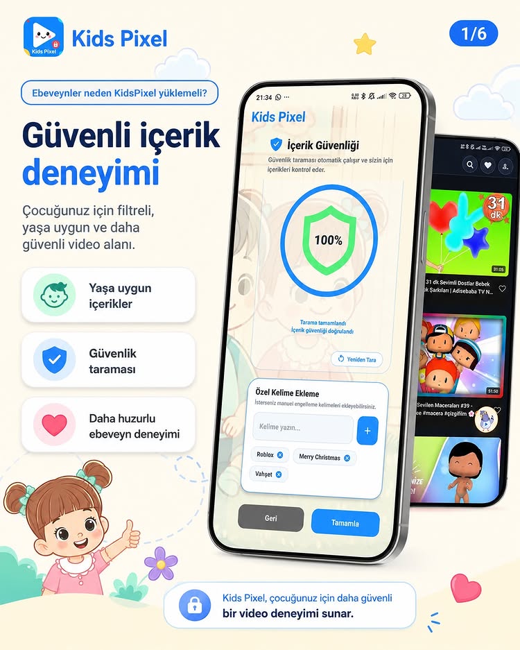 Kids Pixel güvenli içerik deneyimi Instagram paylaşımı