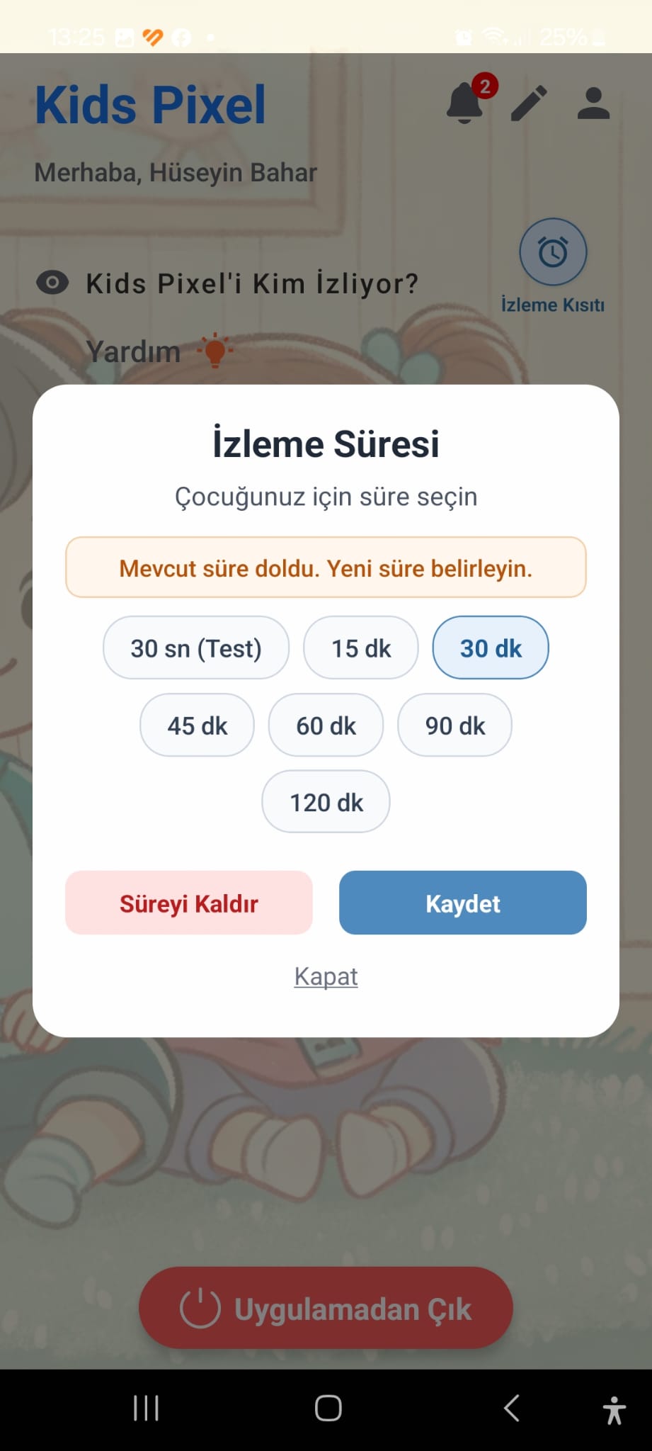 Günlük Süre Kısıtı